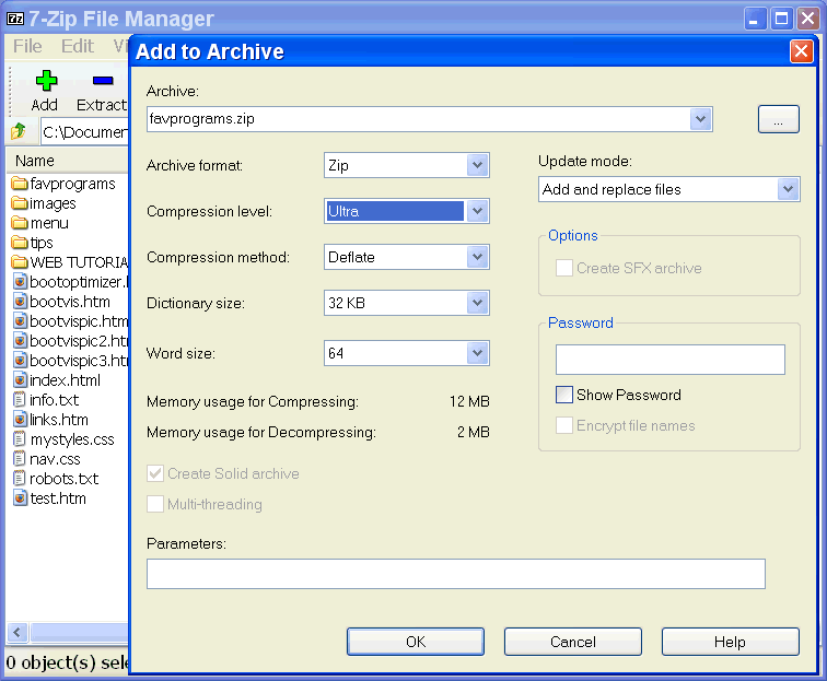 7 zip console