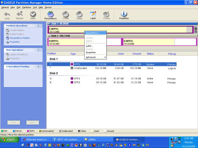 EASEUS PARTITION MANAGER HOME EDITION